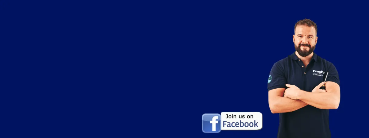 Installer and Facebook logo on blue background